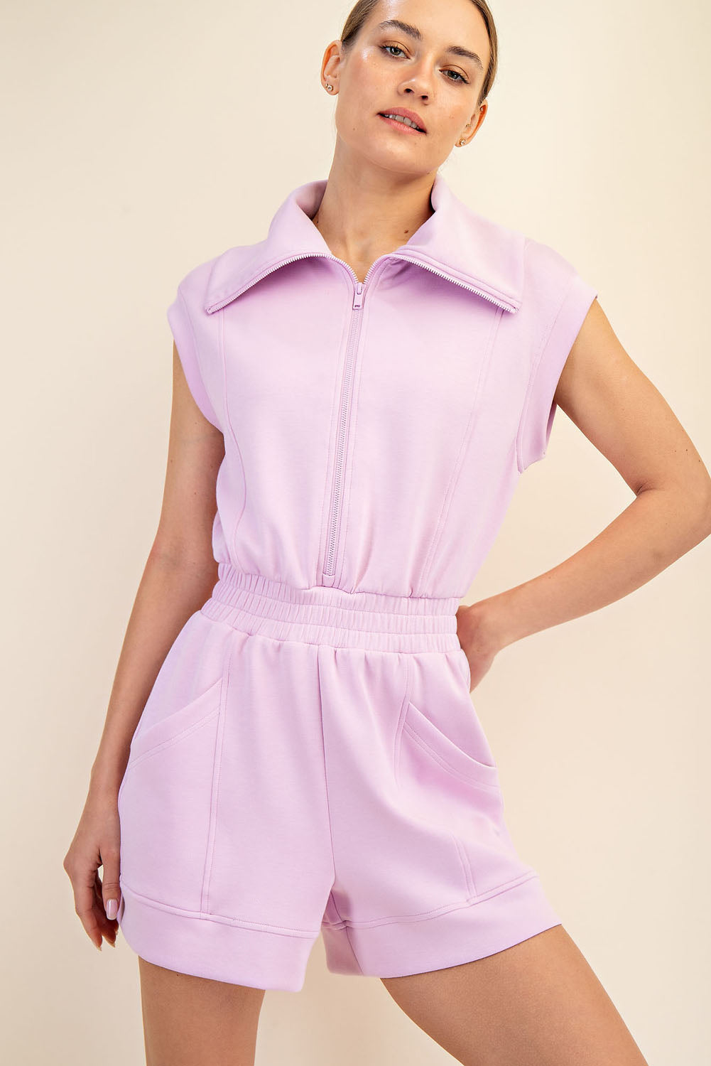 JP5102 Modal Scuba Luxe Sleeveless Romper
