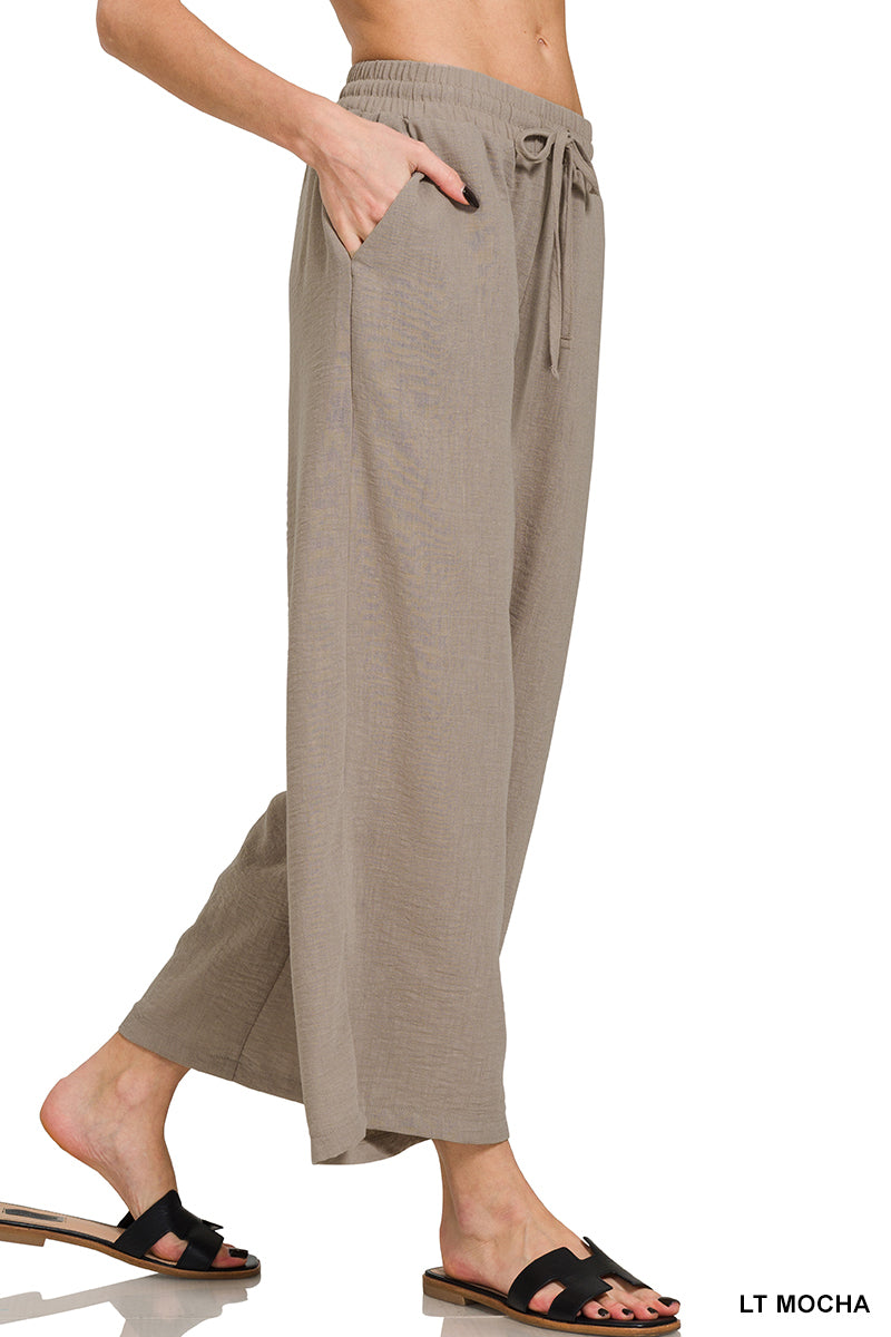 QP-7164D4 Woven Cropped Pants