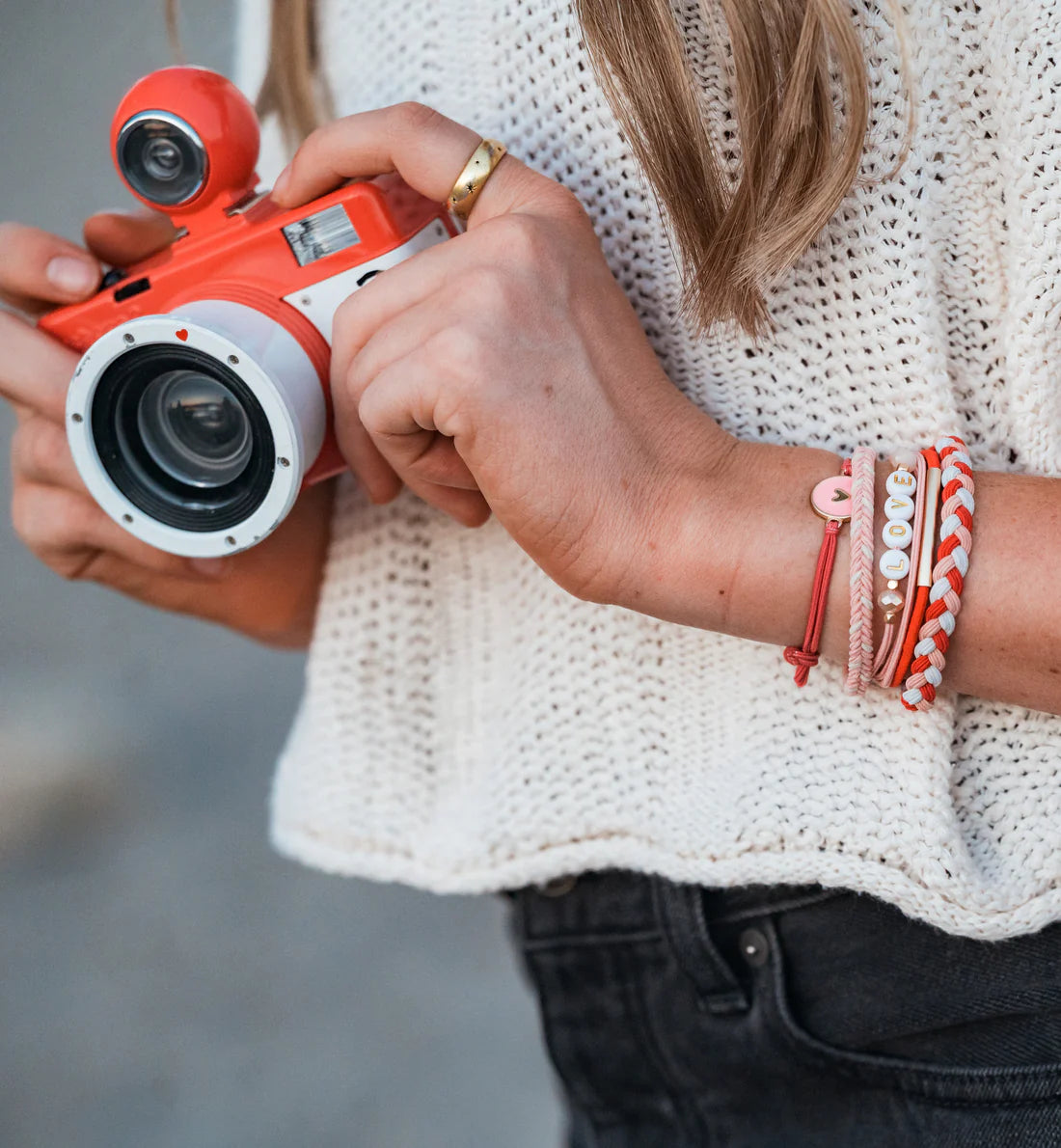 Love Hair Tie + Bracelet Set