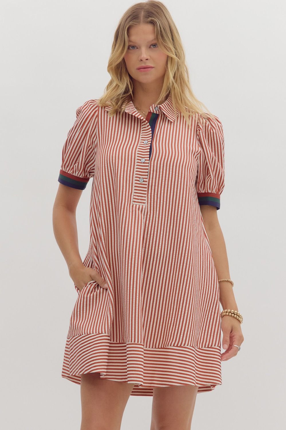 D25817 Stripe Pattern Dress