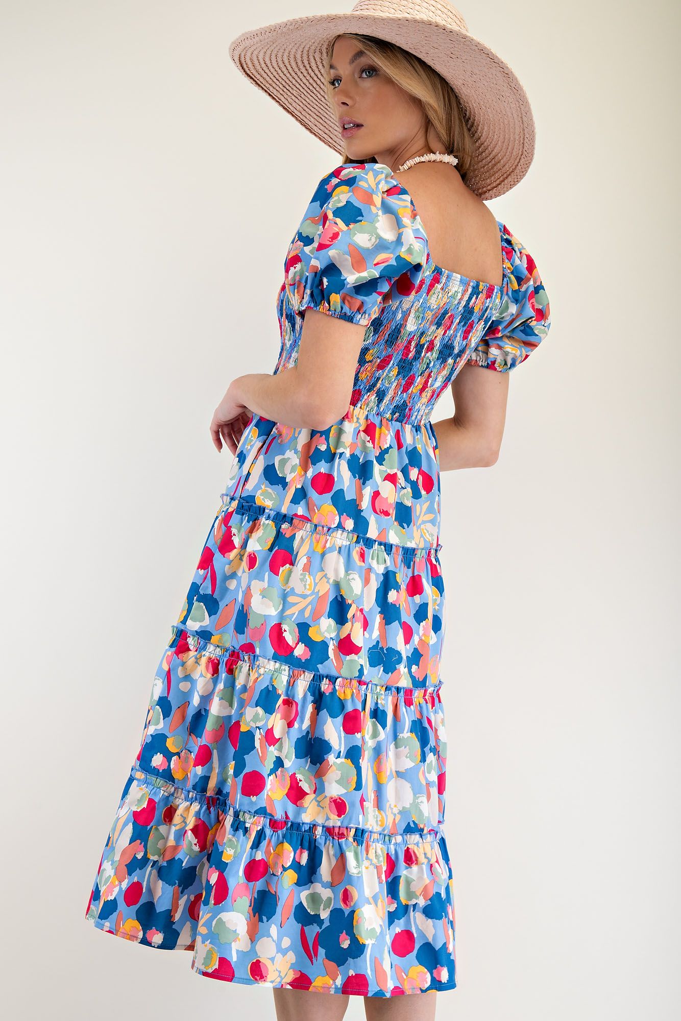 ED26780 Printed Poplin Tiered Dress