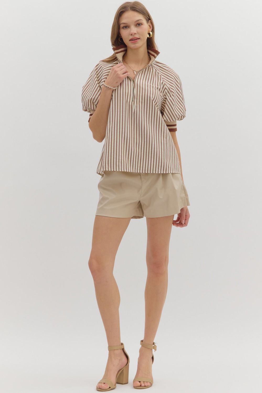 T28130 Stripe Pattern Top