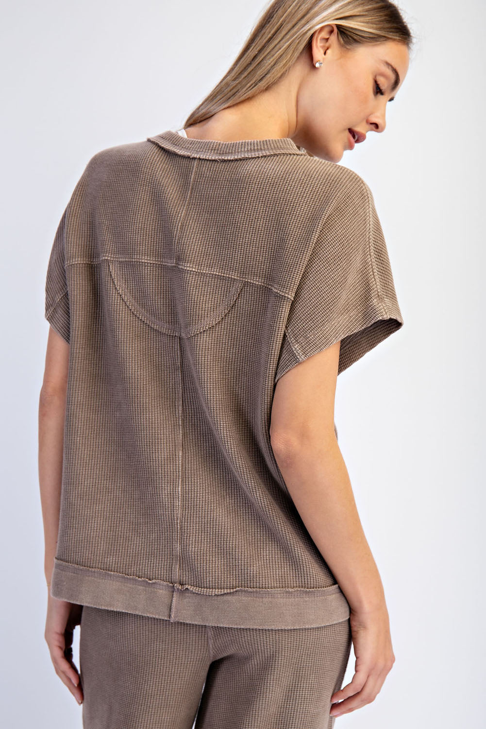 T0112 Mineral Washed Honeycomb Oversized Tee