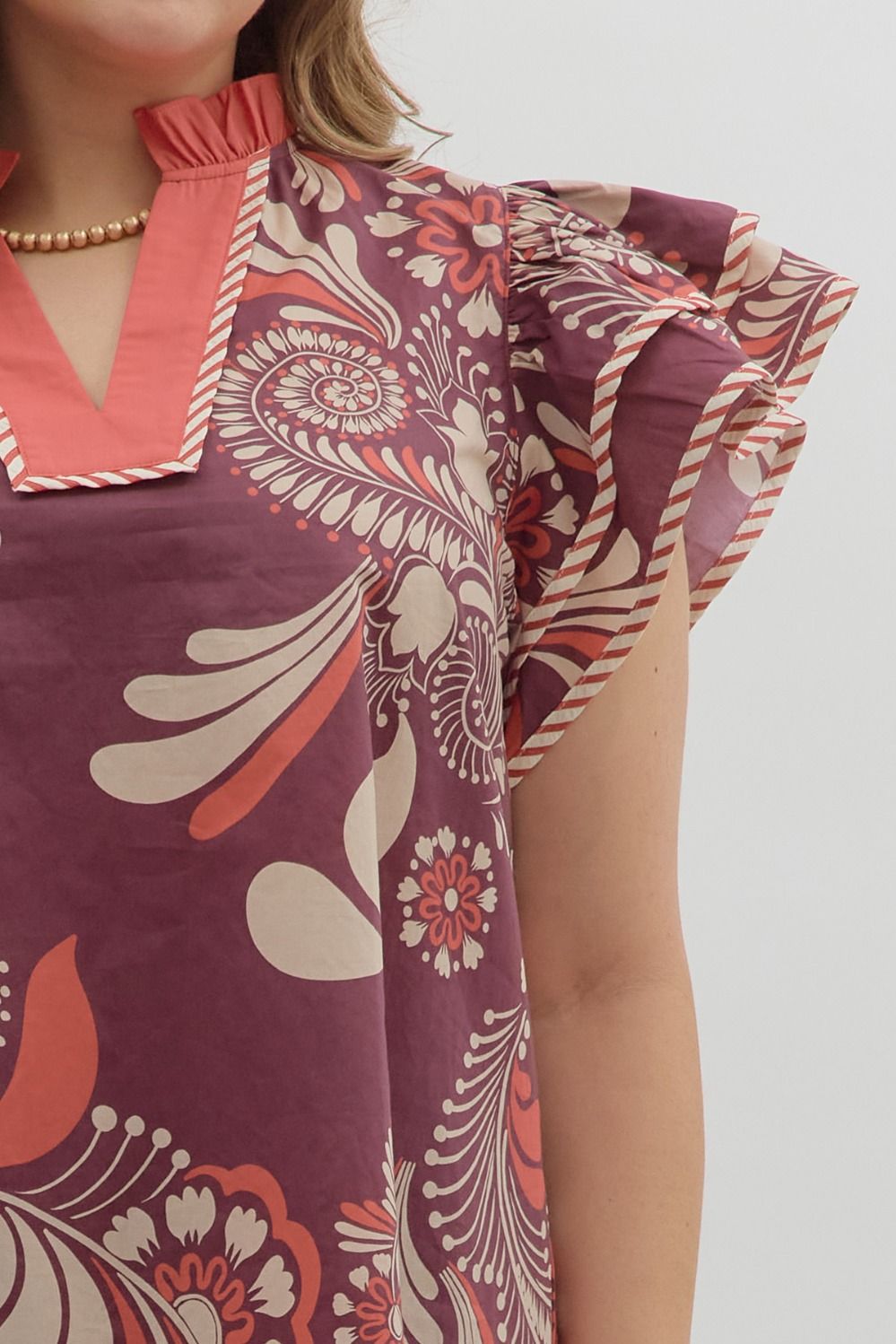 T27145P Curvy Paisley Print Top