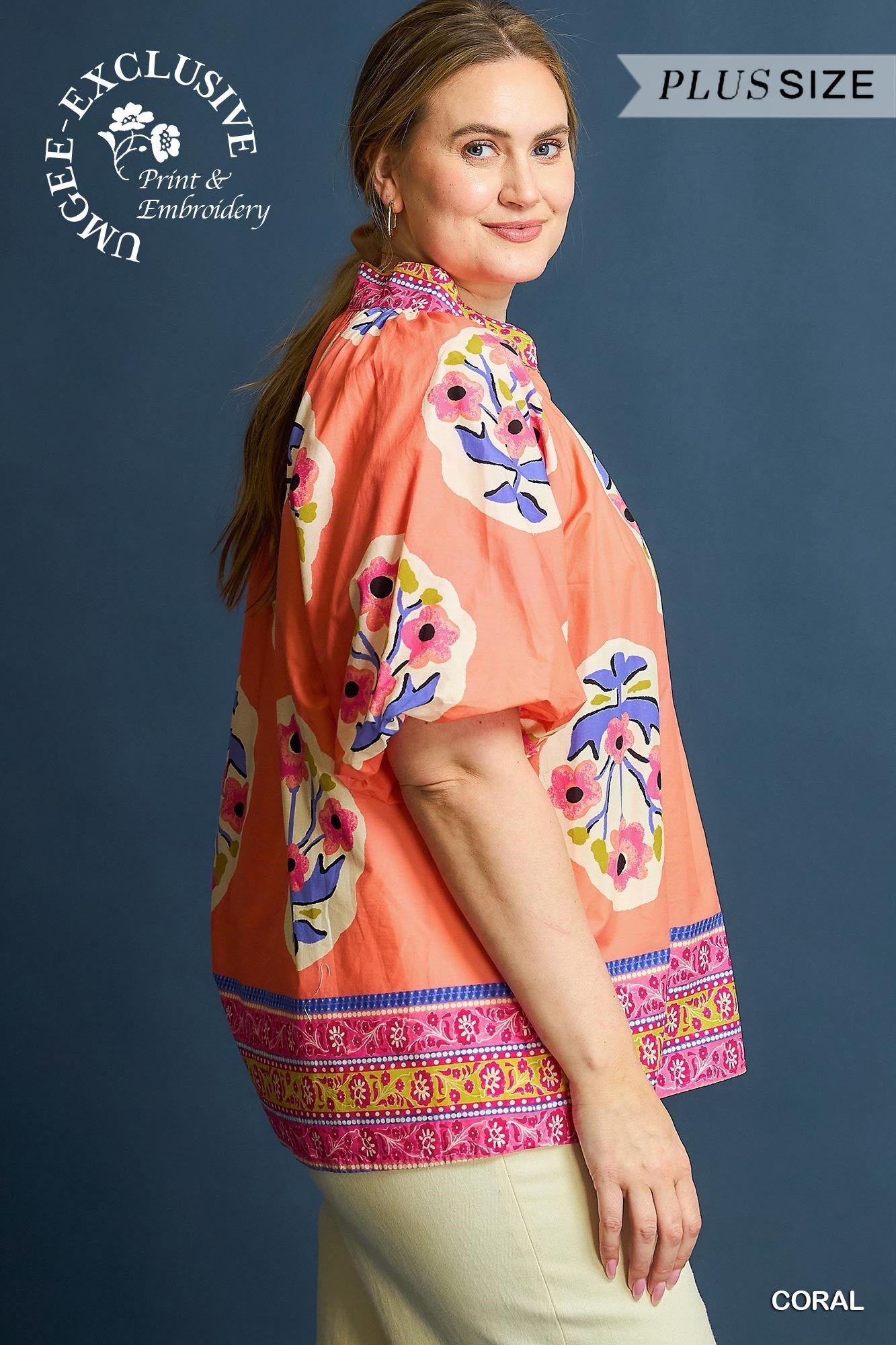 WC4973 Curvy Boho-Chic Embroidered Top