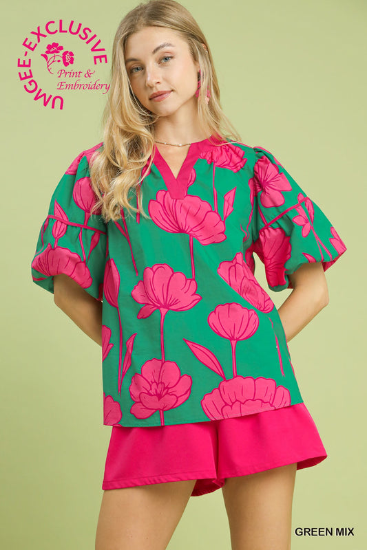 C5774 Floral Blouse