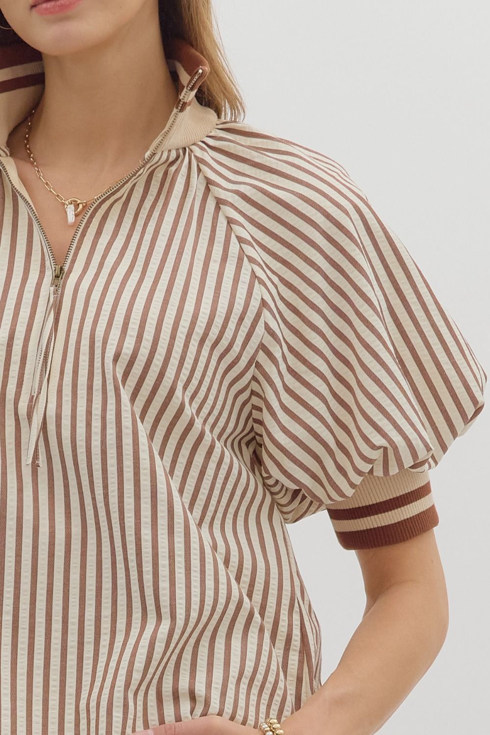 T28130 Stripe Pattern Top