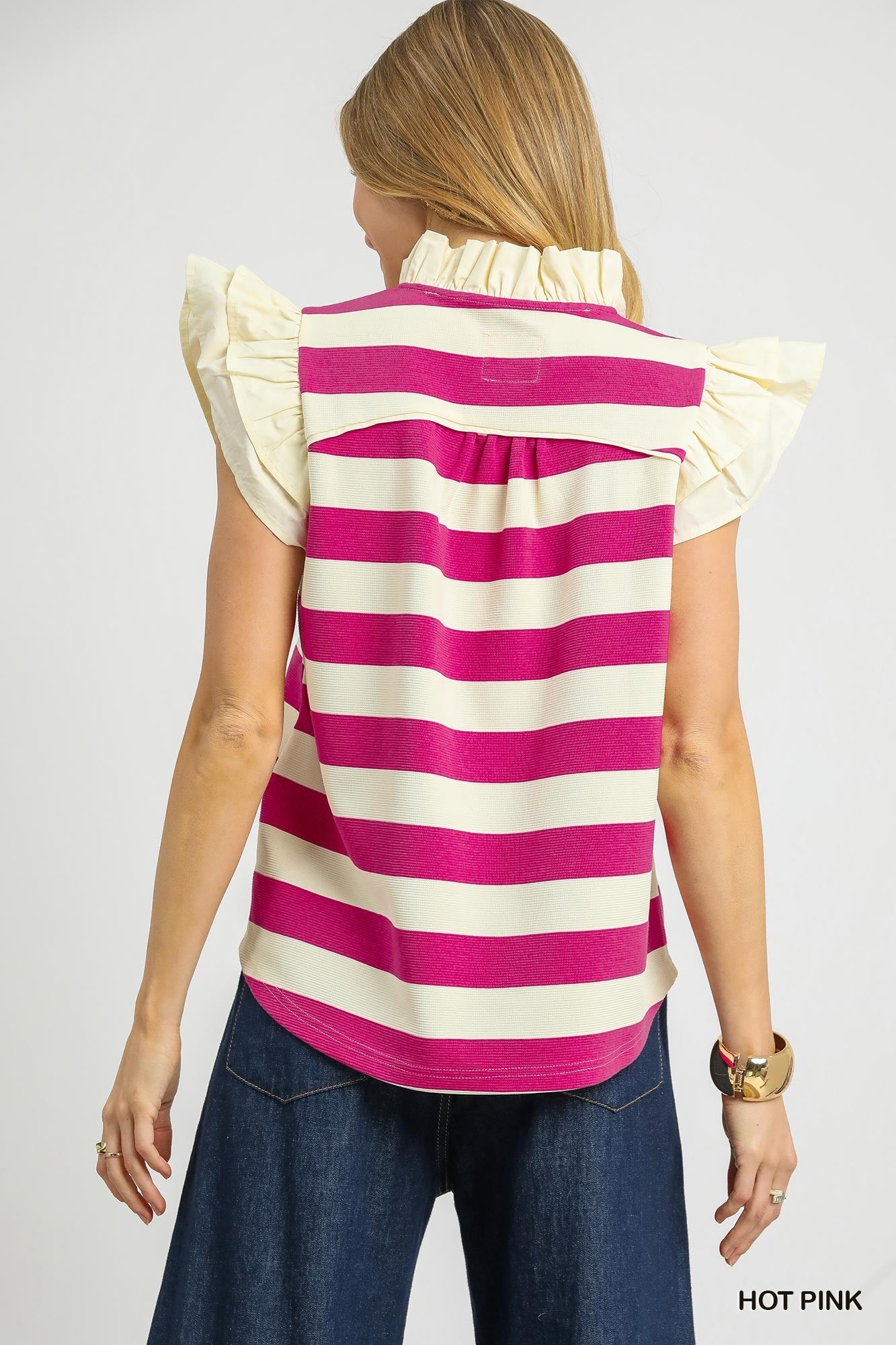 K0087 Coastal Charm Ruffle Sleeve Top