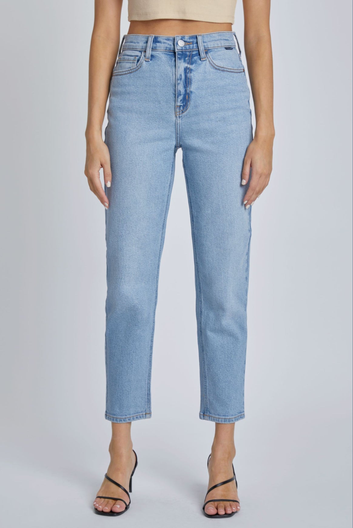 WV18846M-LT High Rise Mom Jeans