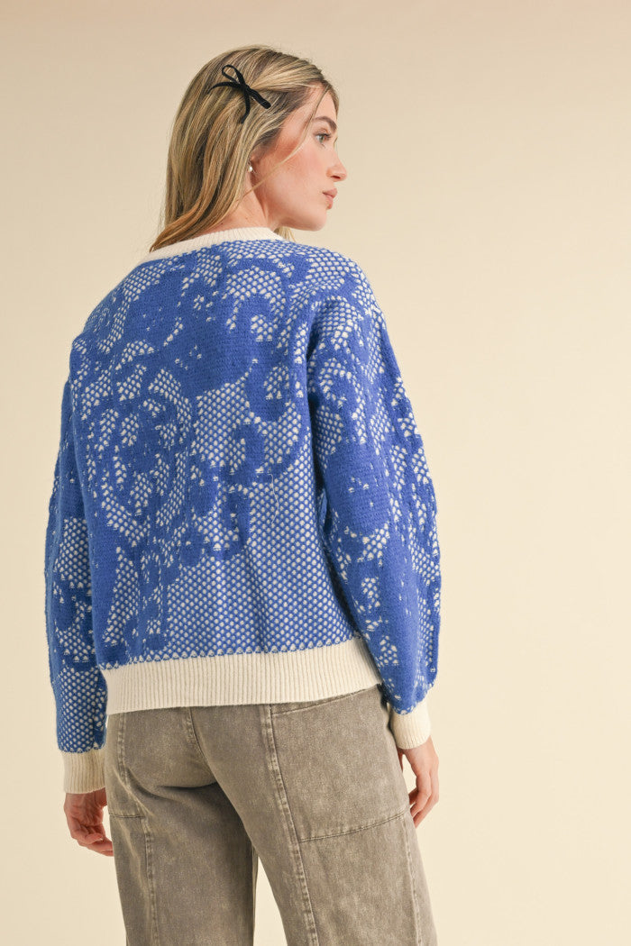 MSW10688 Lace Pattern Sweater