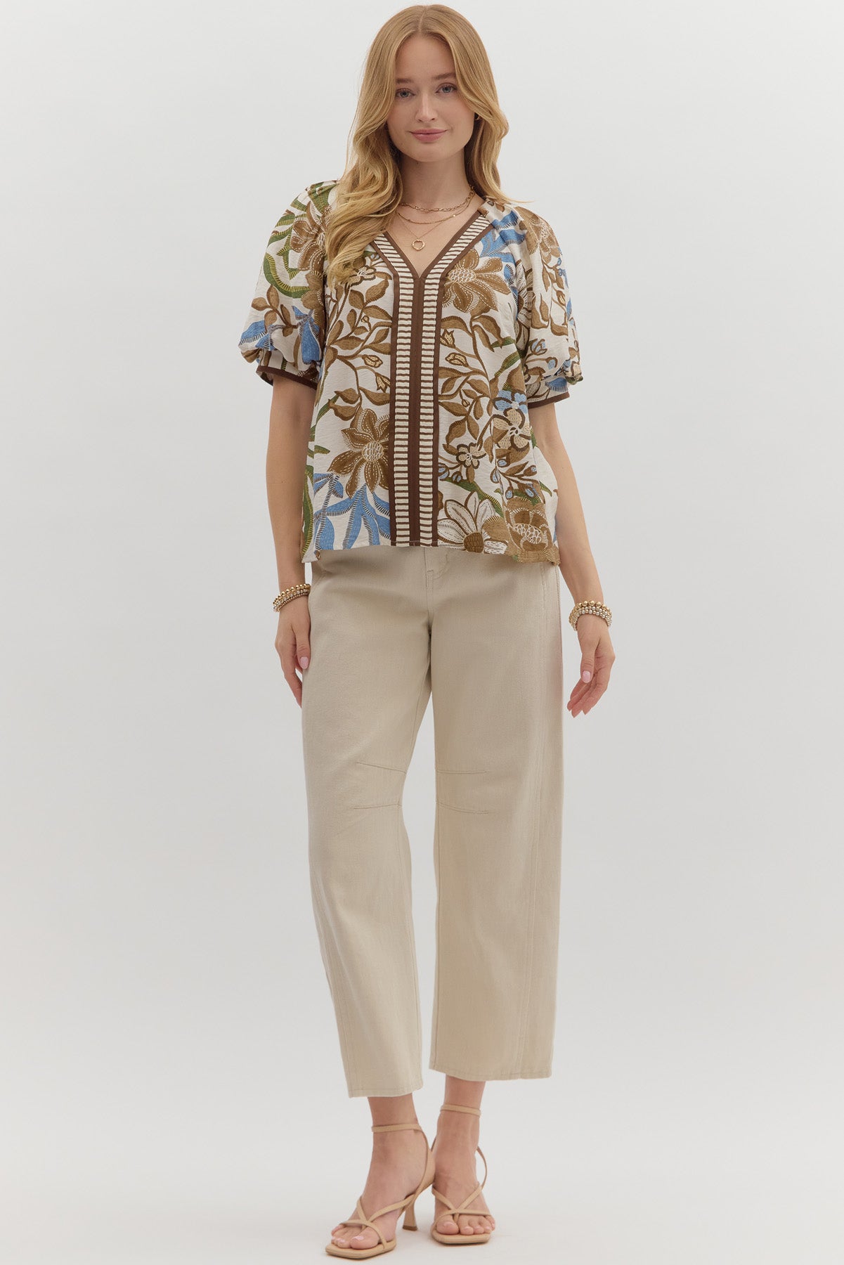 T27414 Botanical Print Top