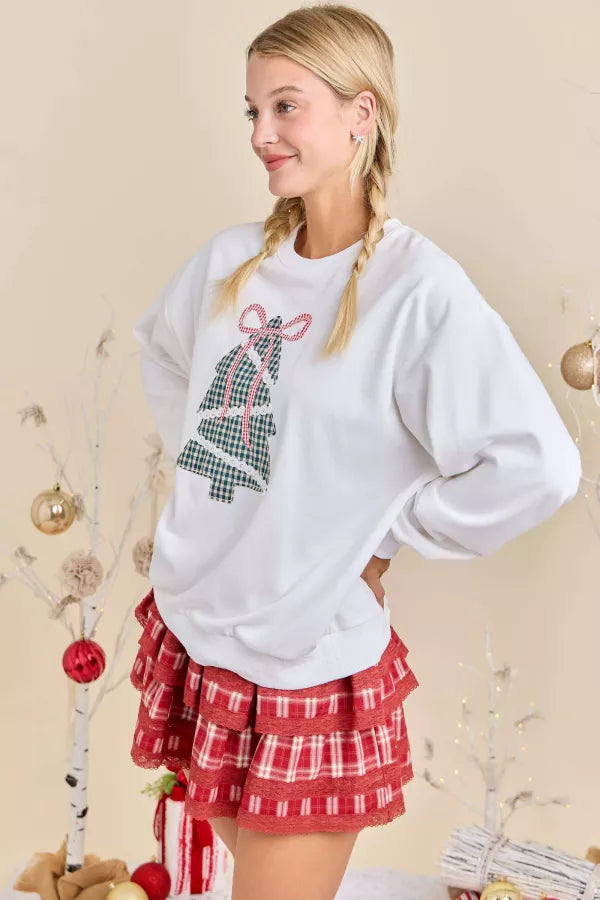 CT34477 Holiday Plaid Tree Sweatshirt