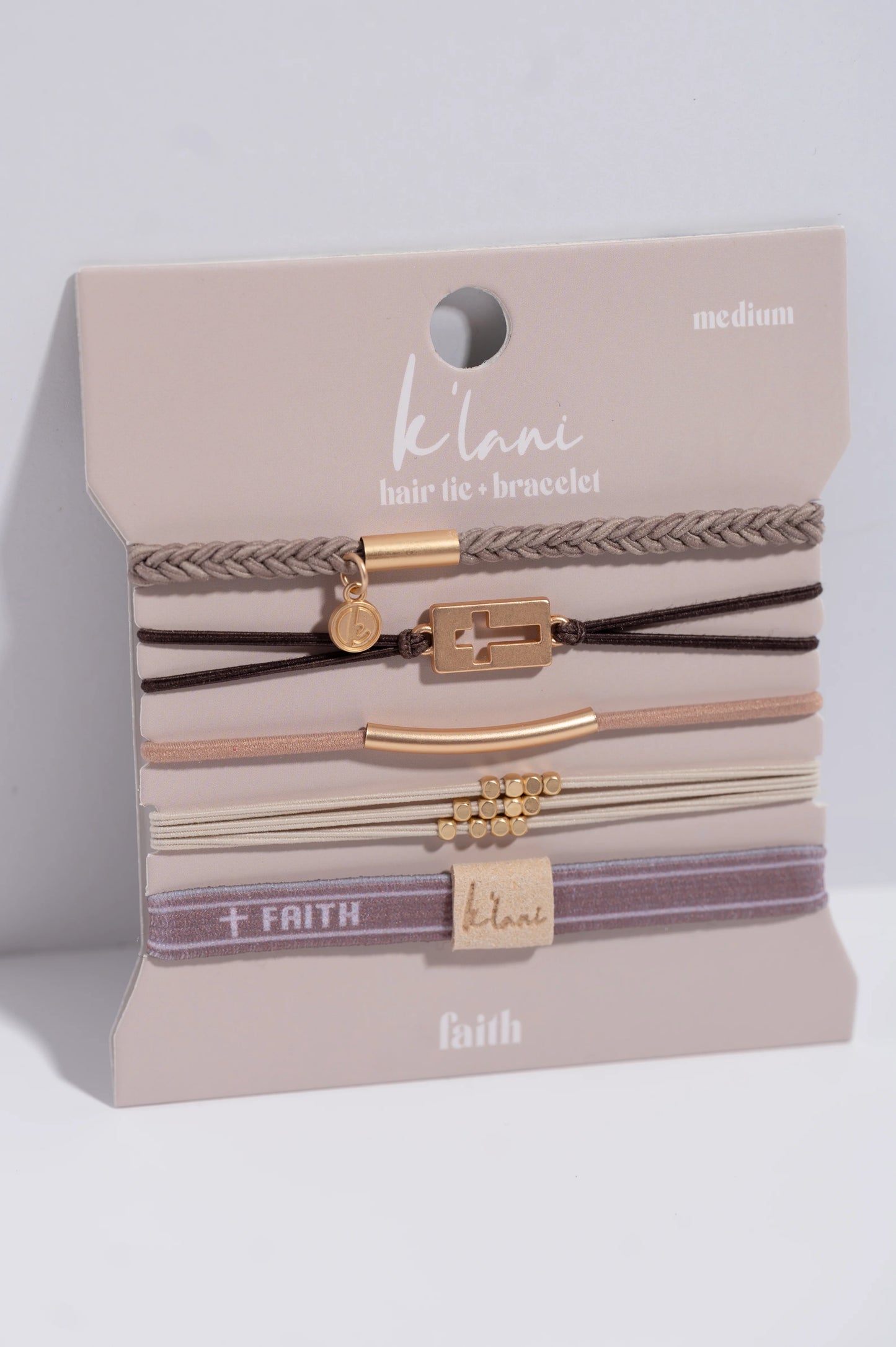 Faith Hair Tie + Bracelet Set