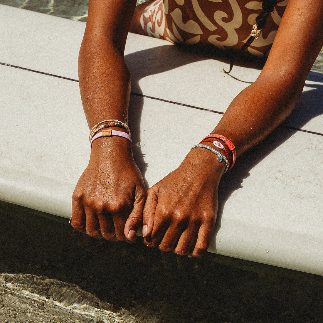 Roxy Pink Tropics Hair Tie + Bracelet Set