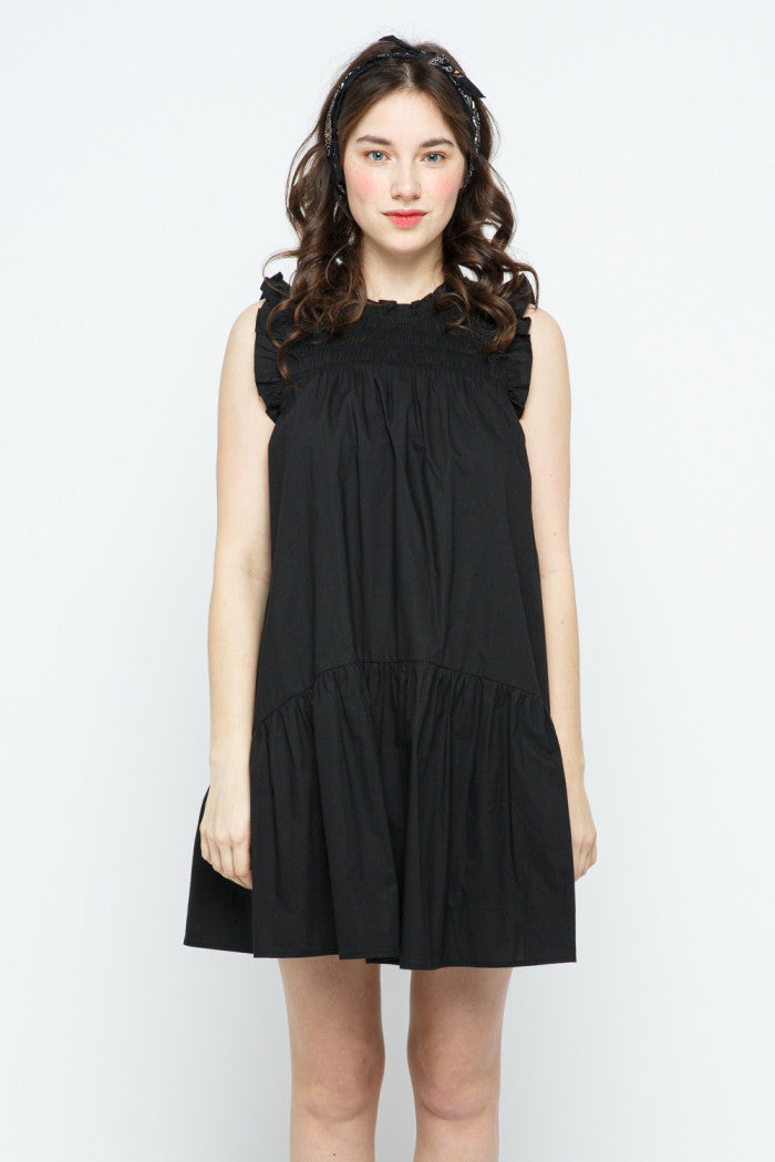 MDR9157 Shirred Cap Sleeve Dress
