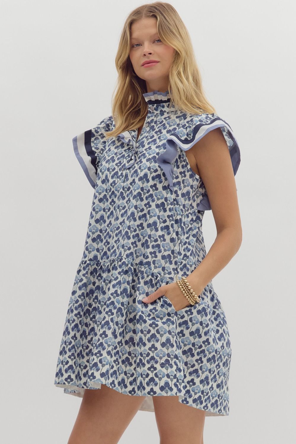D27401 Abstract Print Dress