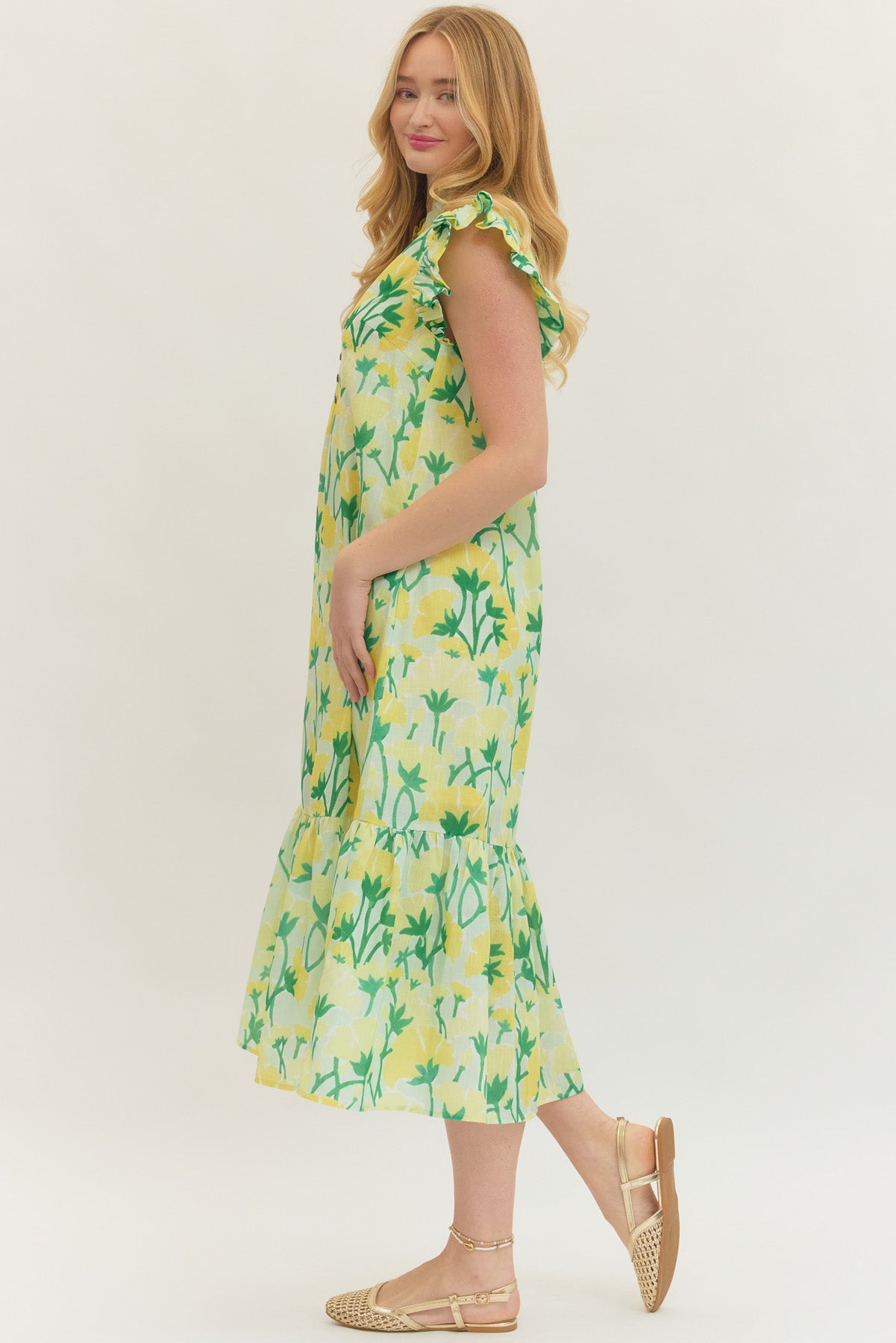 D30652 Floral Midi Dress