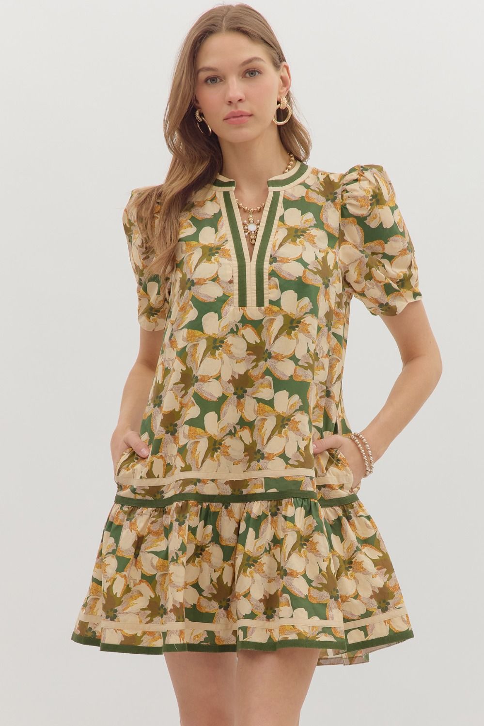 D27928 Floral Print Mini Dress