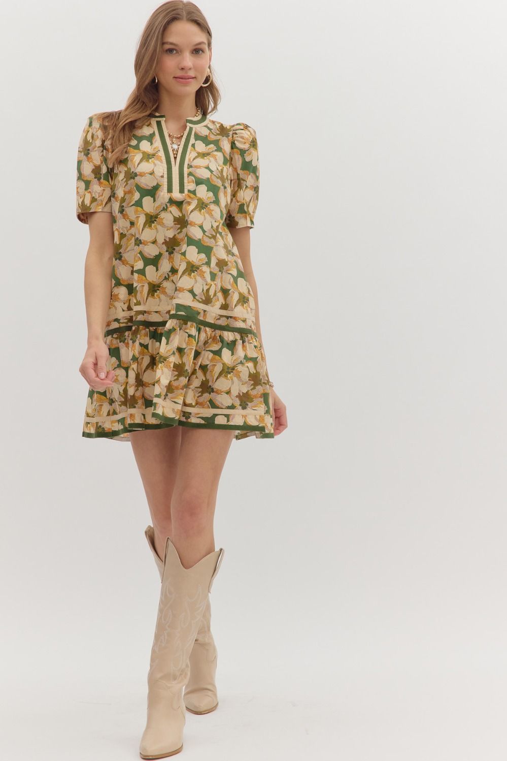 D27928 Floral Print Mini Dress