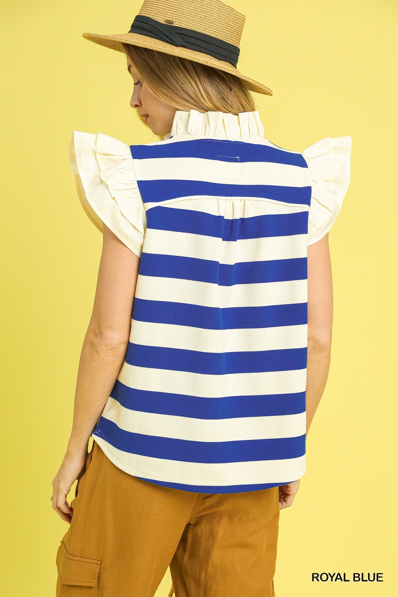 K0087 Coastal Charm Ruffle Sleeve Top