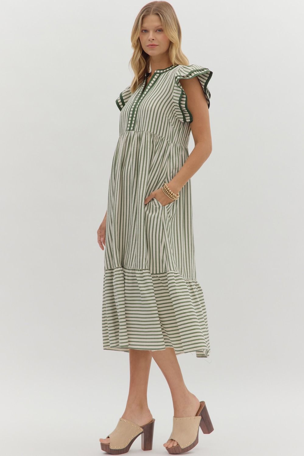 D26444 Textured Stripe Pattern Dress