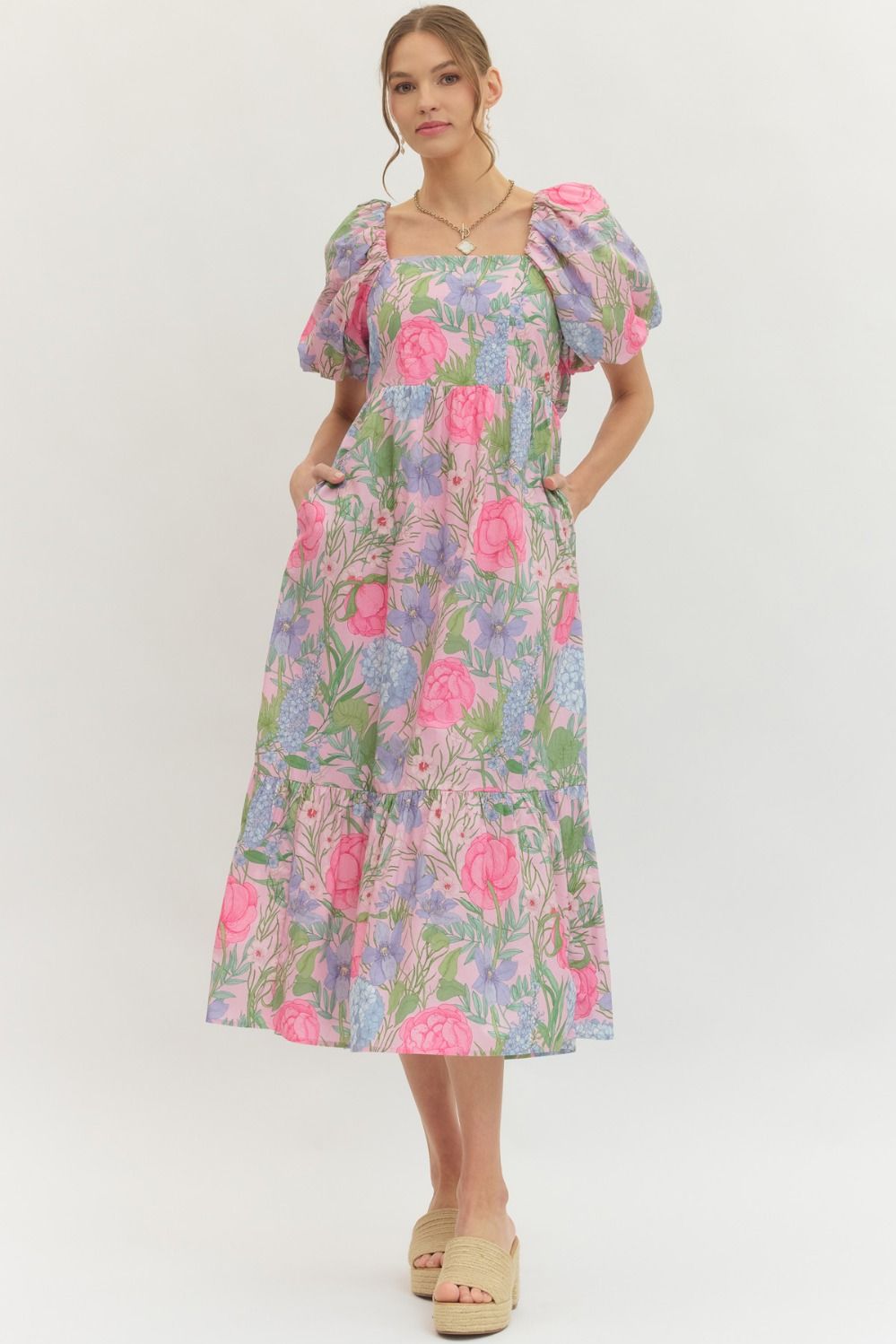 blue willow print dress Rose Halter Floral Dress Large