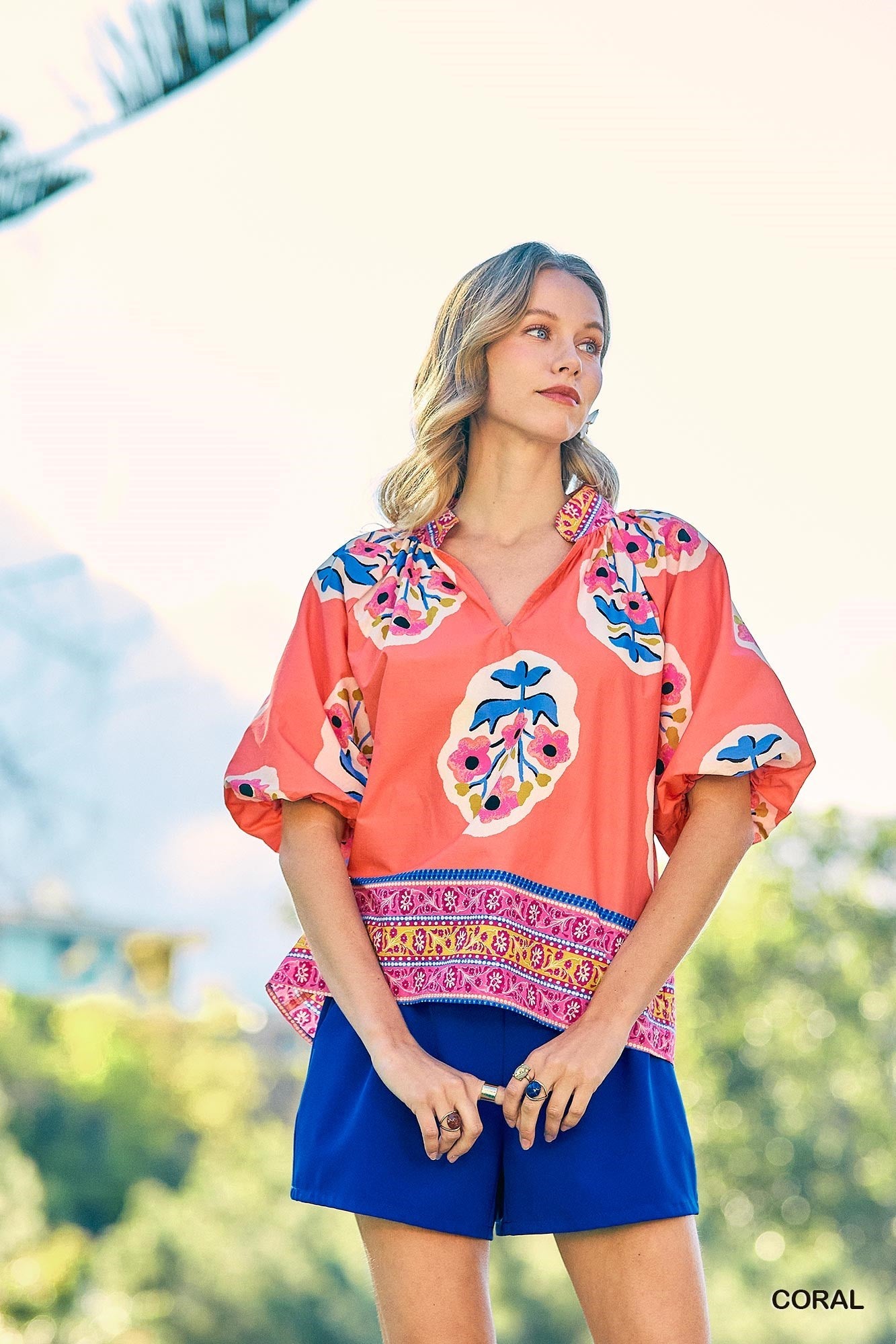 C4973 Boho-Chic Embroidered Top