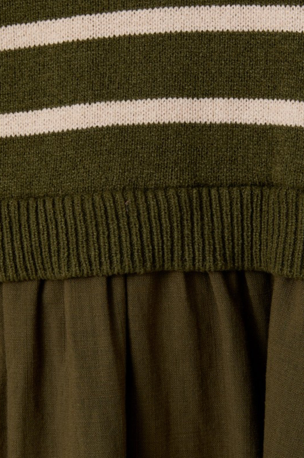 ZWD1044 Striped Knit and Woven Mix Mini Dress