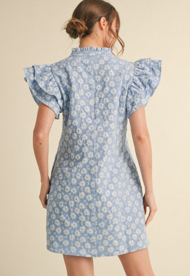 G13075 Floral Embroidered Dress