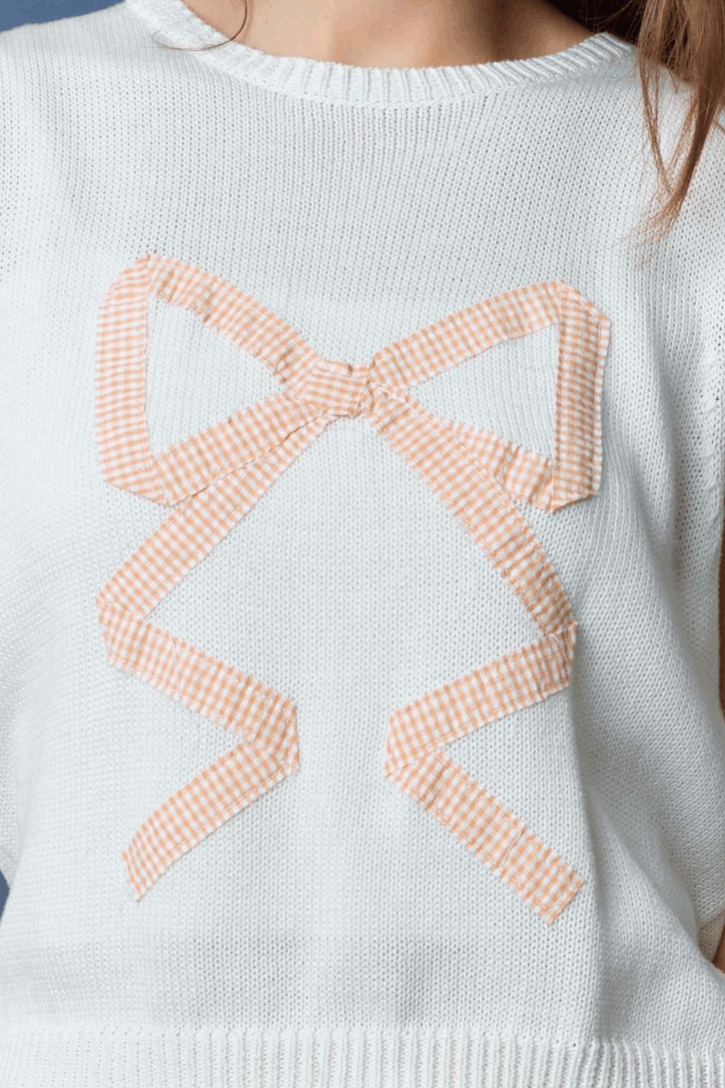 IKT300185-01 Gingham Bow Detail Sweater Vest