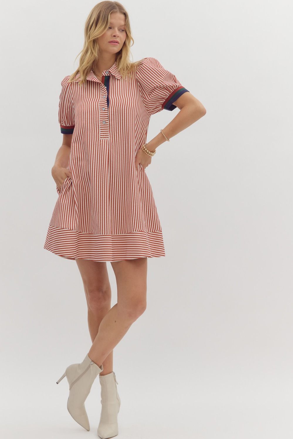 D25817 Stripe Pattern Dress