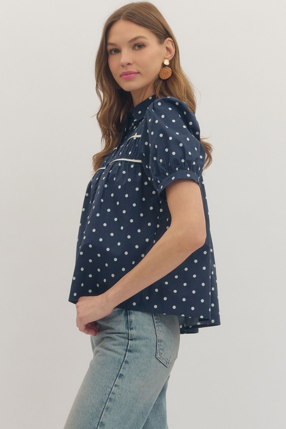 T30955 Polka Dot Top