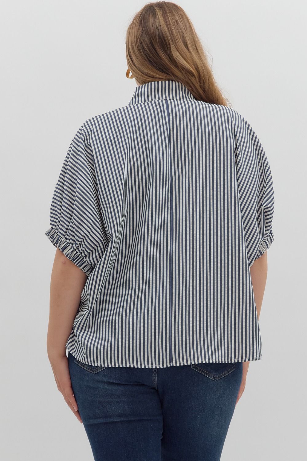 T25970P Curvy Stripe Pattern Dolman Top