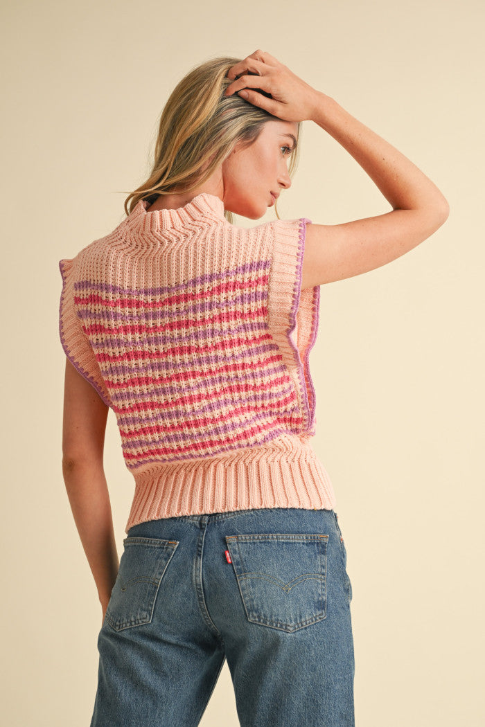 MSW10418 Mock Neck Sweater Vest