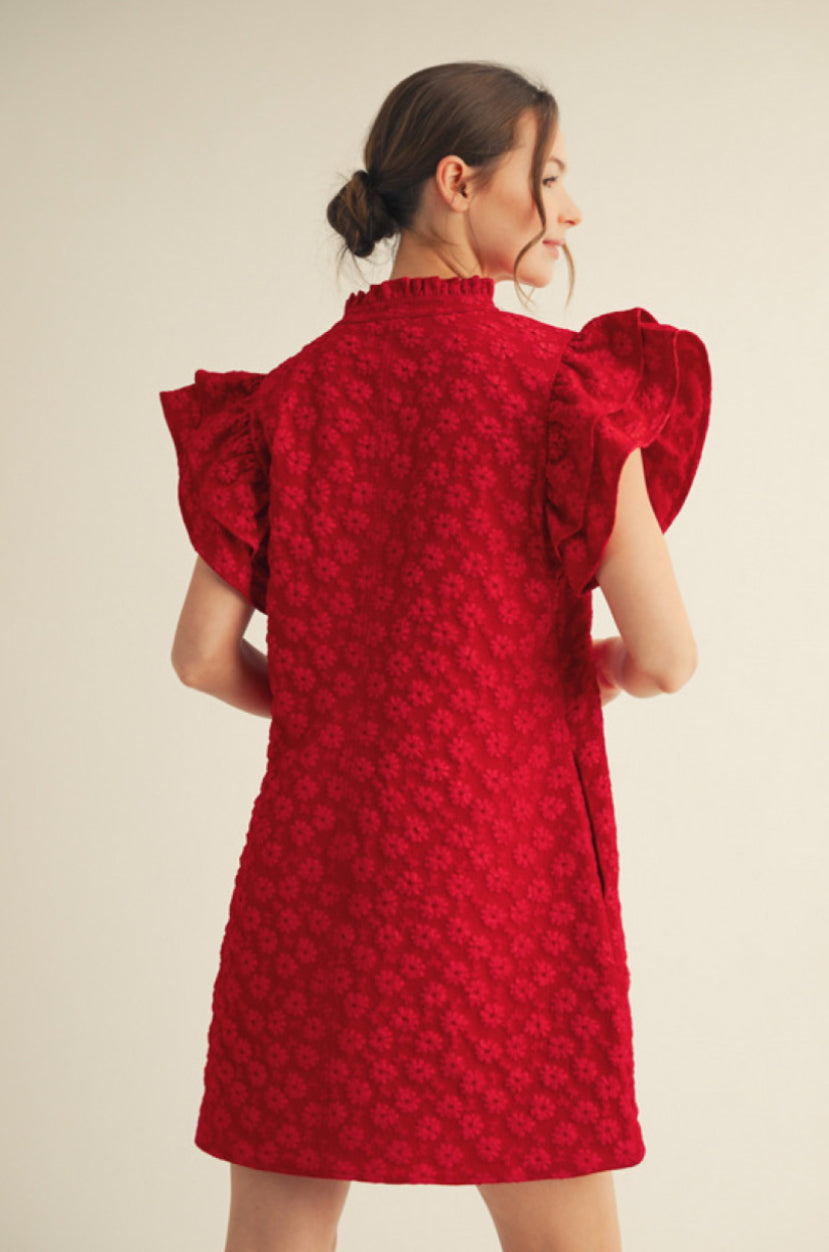 G13075 Floral Embroidered Dress