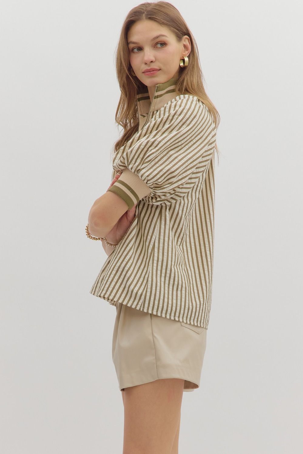 T28130 Stripe Pattern Top