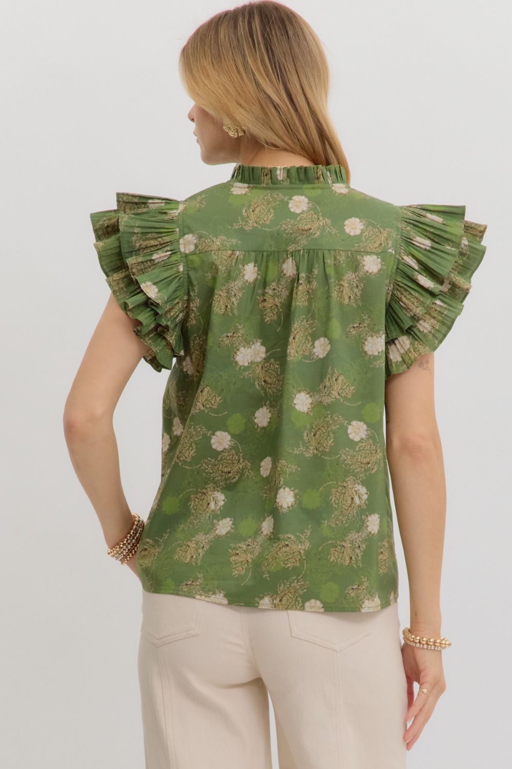 T27239 Vintage Floral Print Top