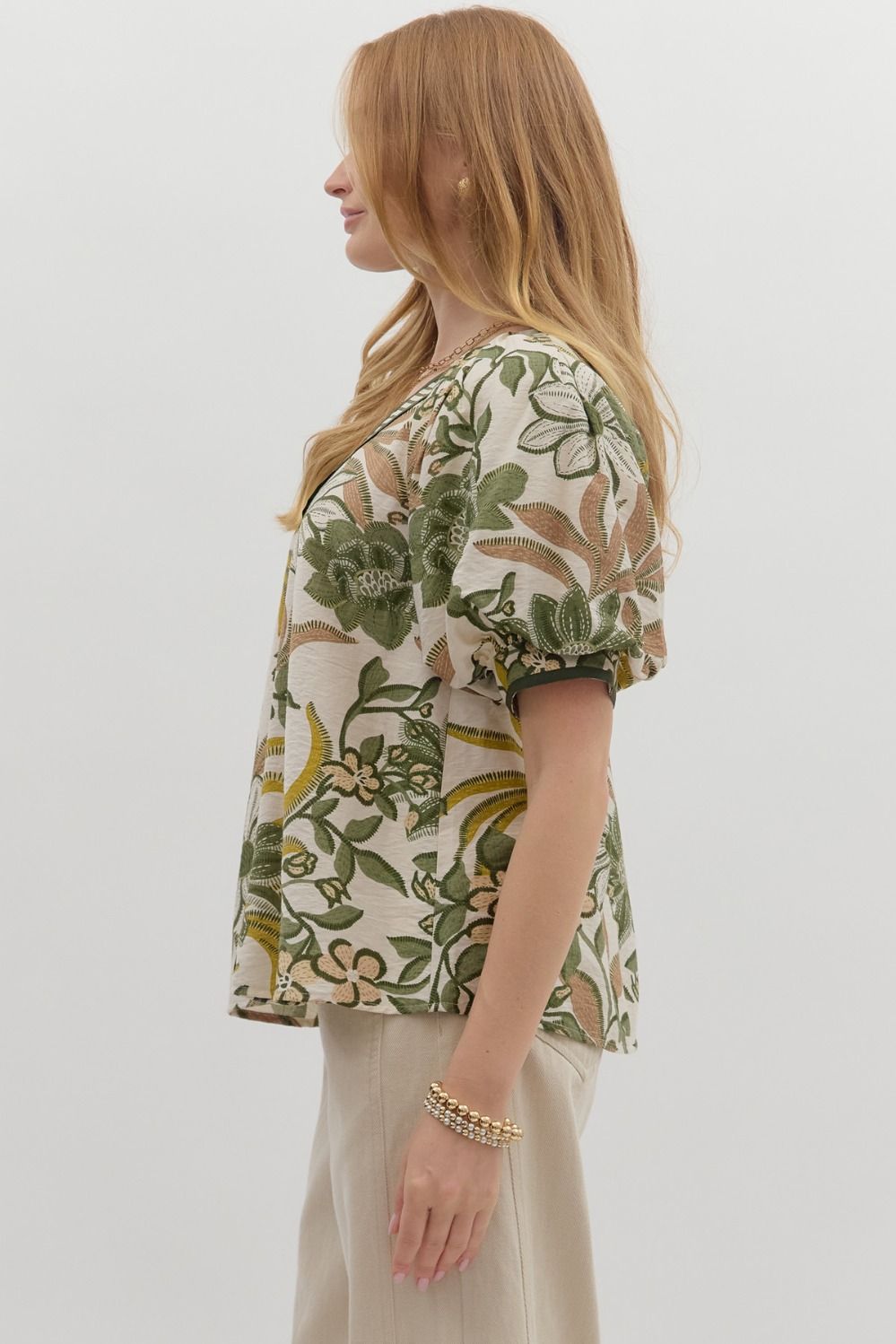 T27414 Botanical Print Top