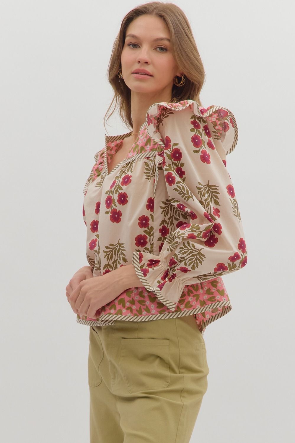 T28295 Multi-Print Long Sleeve Top