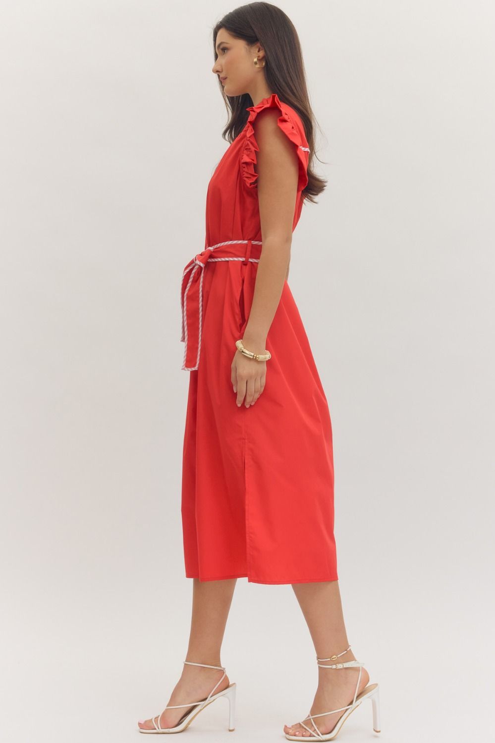 D31409 Solid Midi Dress