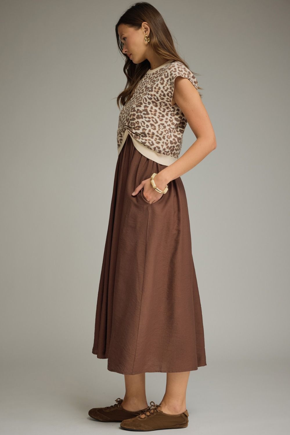 D31960 Layered Midi Dress
