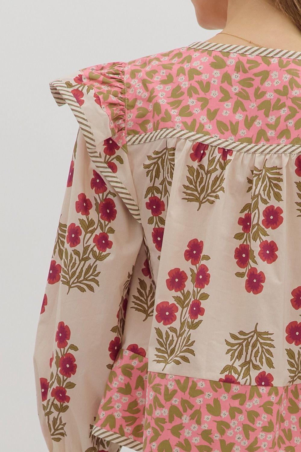 T28295 Multi-Print Long Sleeve Top
