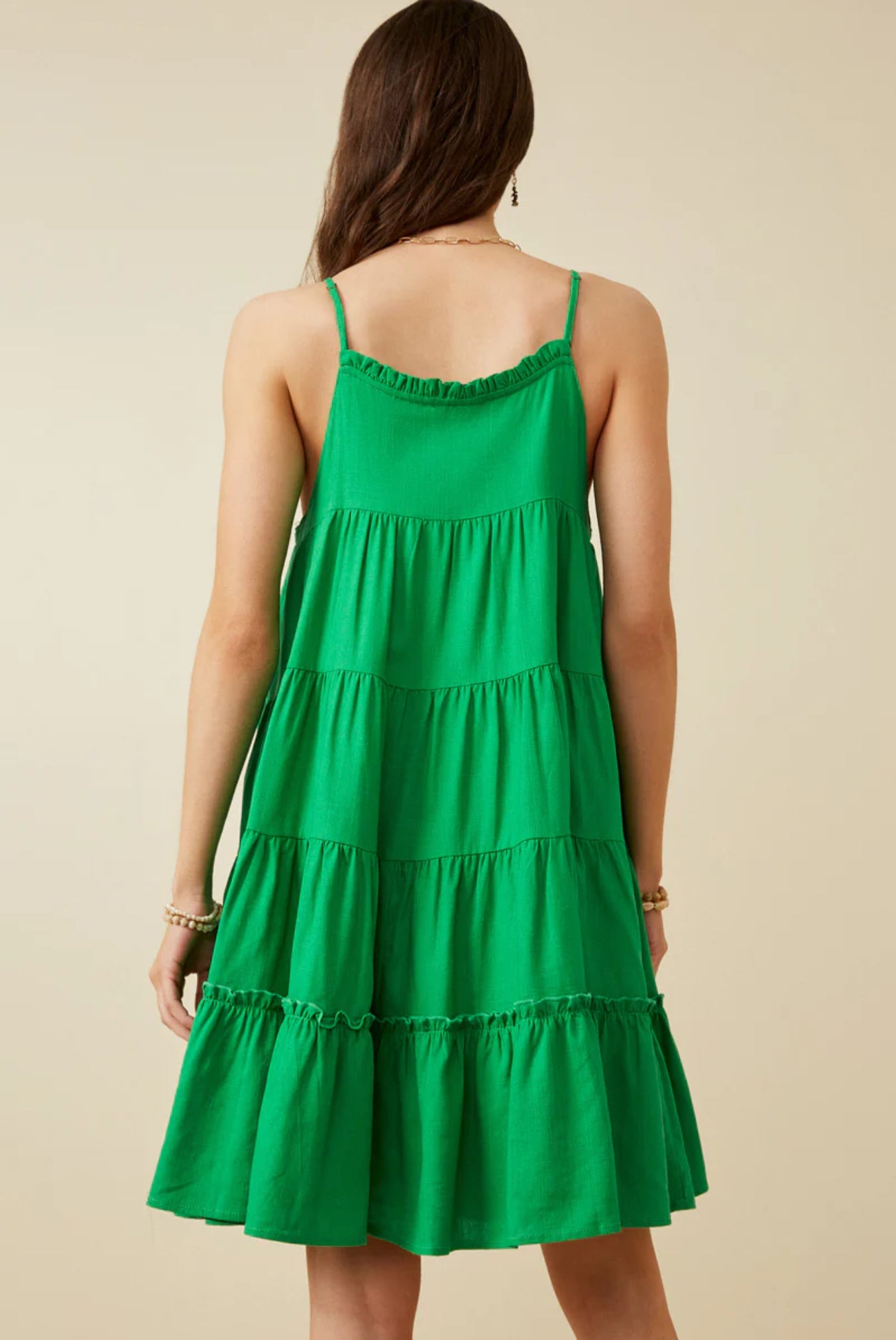 HY7188 Tiered Ruffle Cami Dress