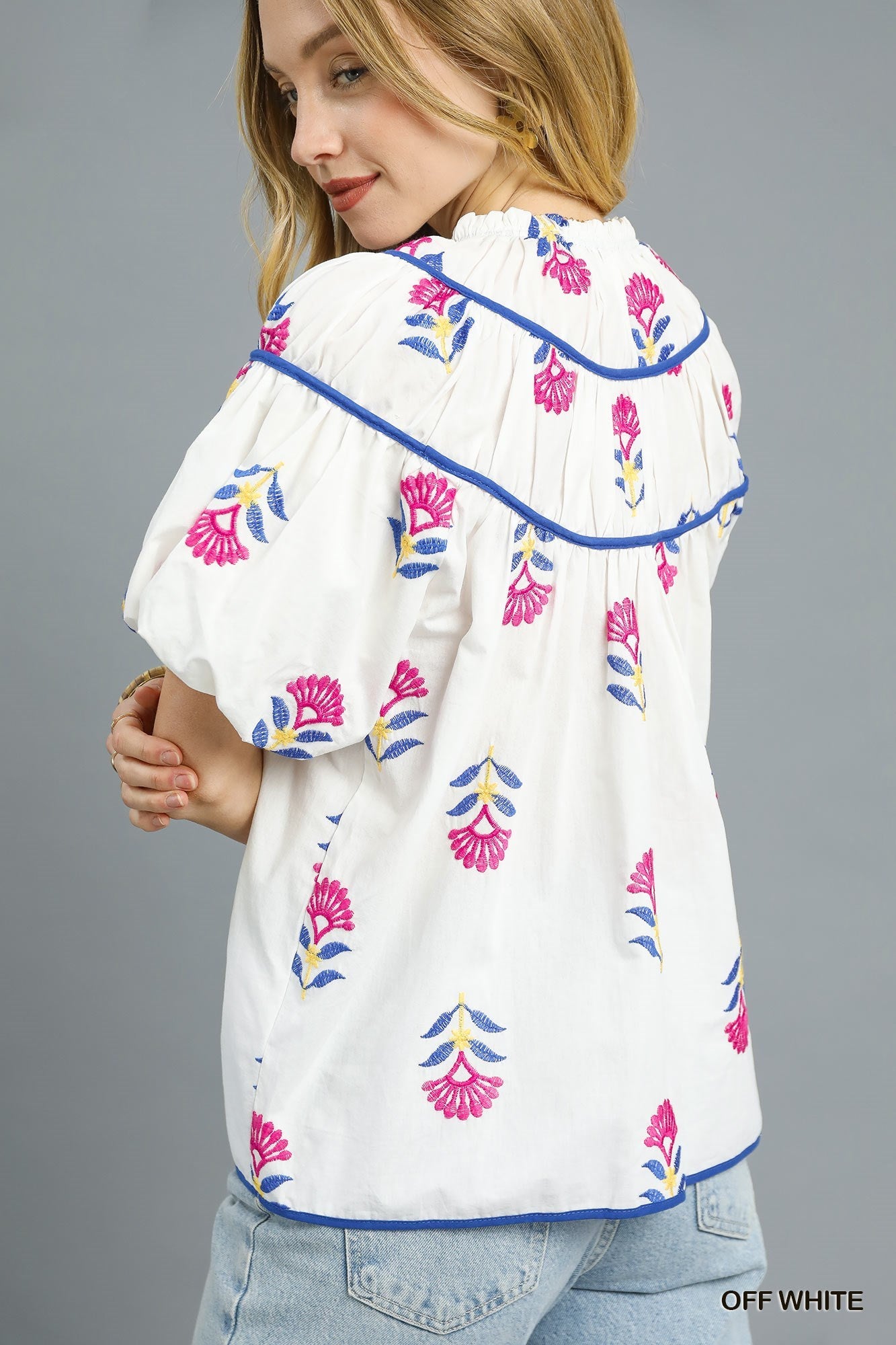 K0255 Meadow Bloom Embroidered Top