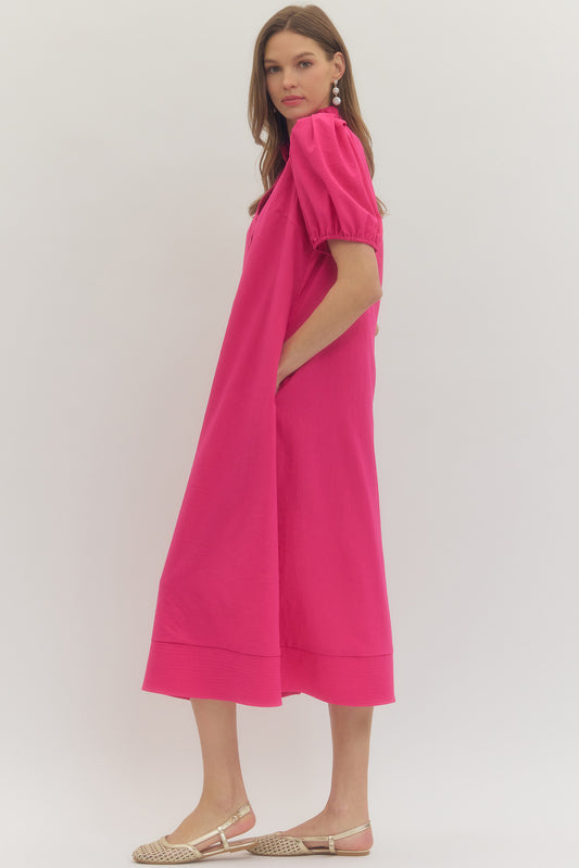 D30655 Solid Midi Dress