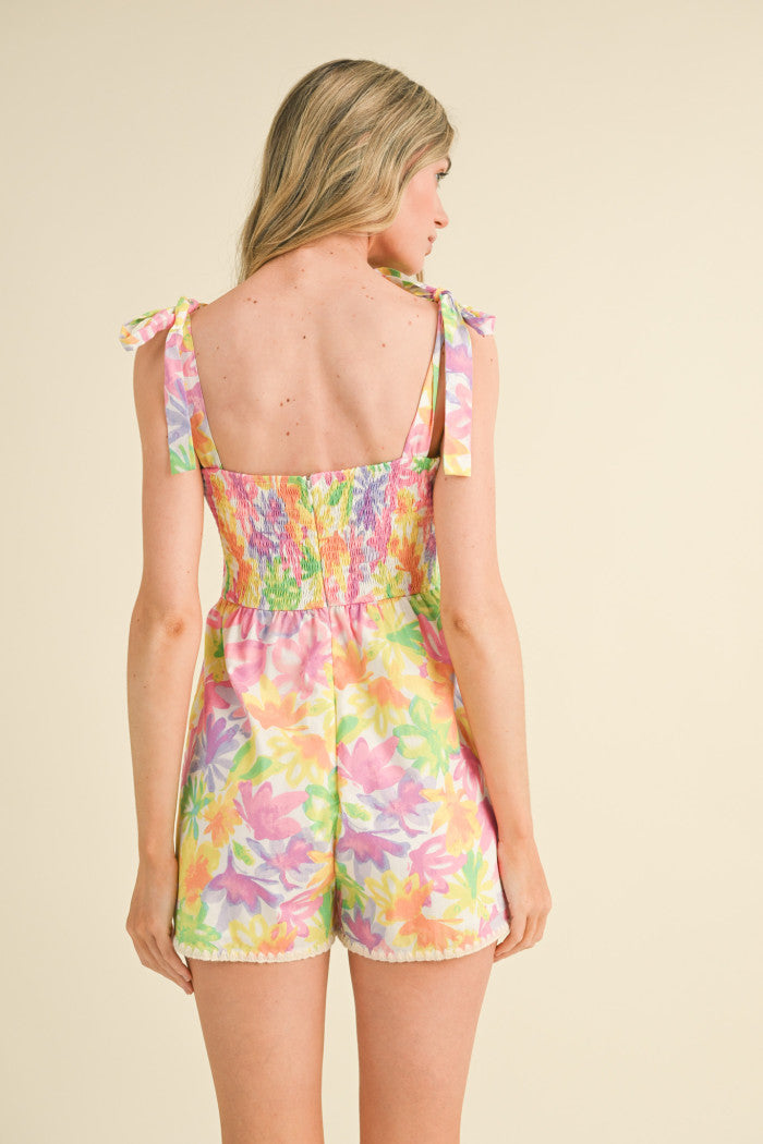 MP3331 Scallop Stitch Trimmed Romper