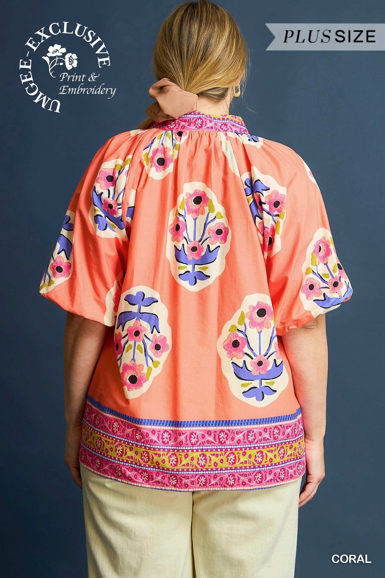 WC4973 Curvy Boho-Chic Embroidered Top