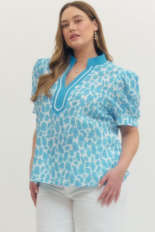 T29990P Curvy Leopard Print Top