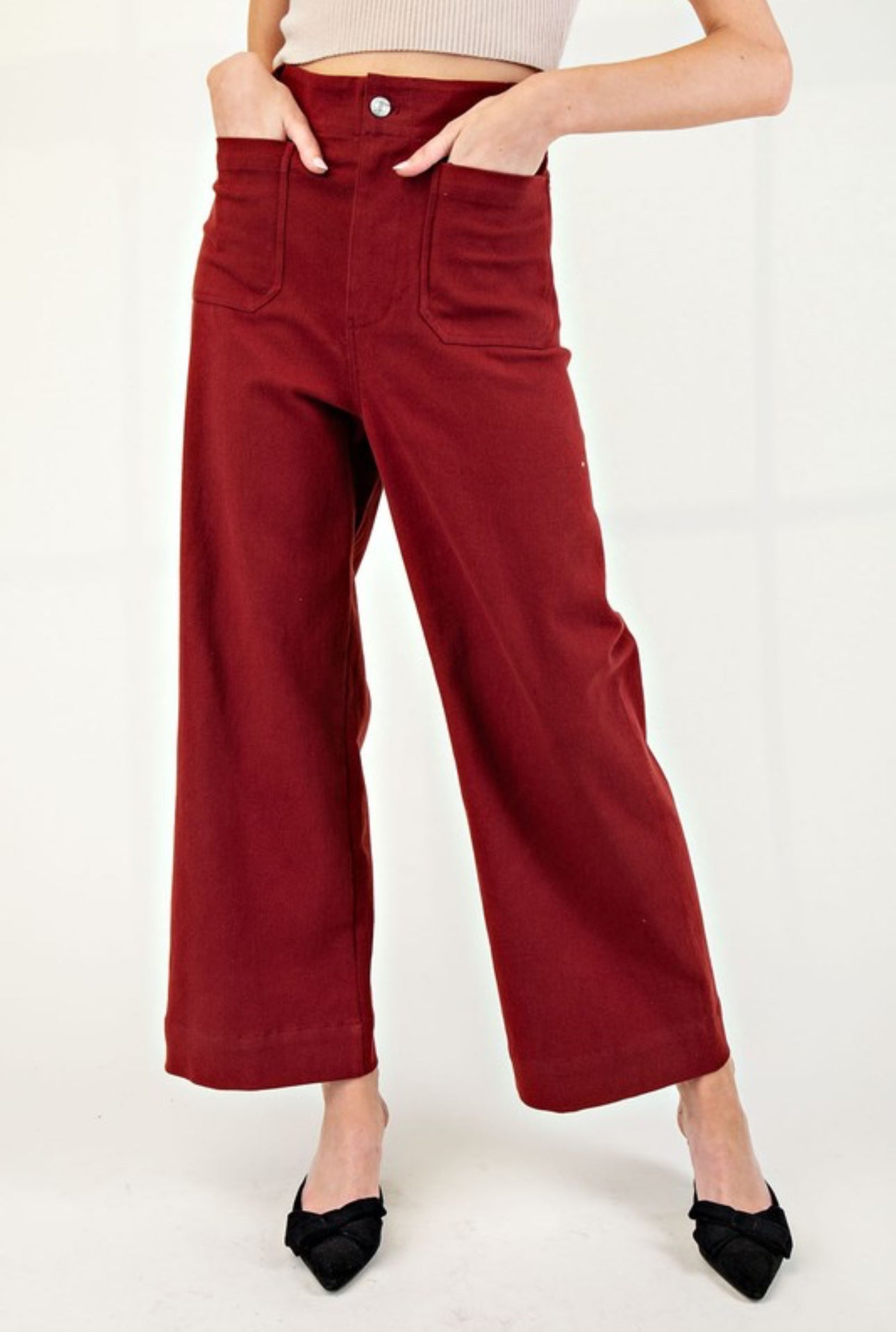 PK7618 Soft Washed Wide Leg Pants