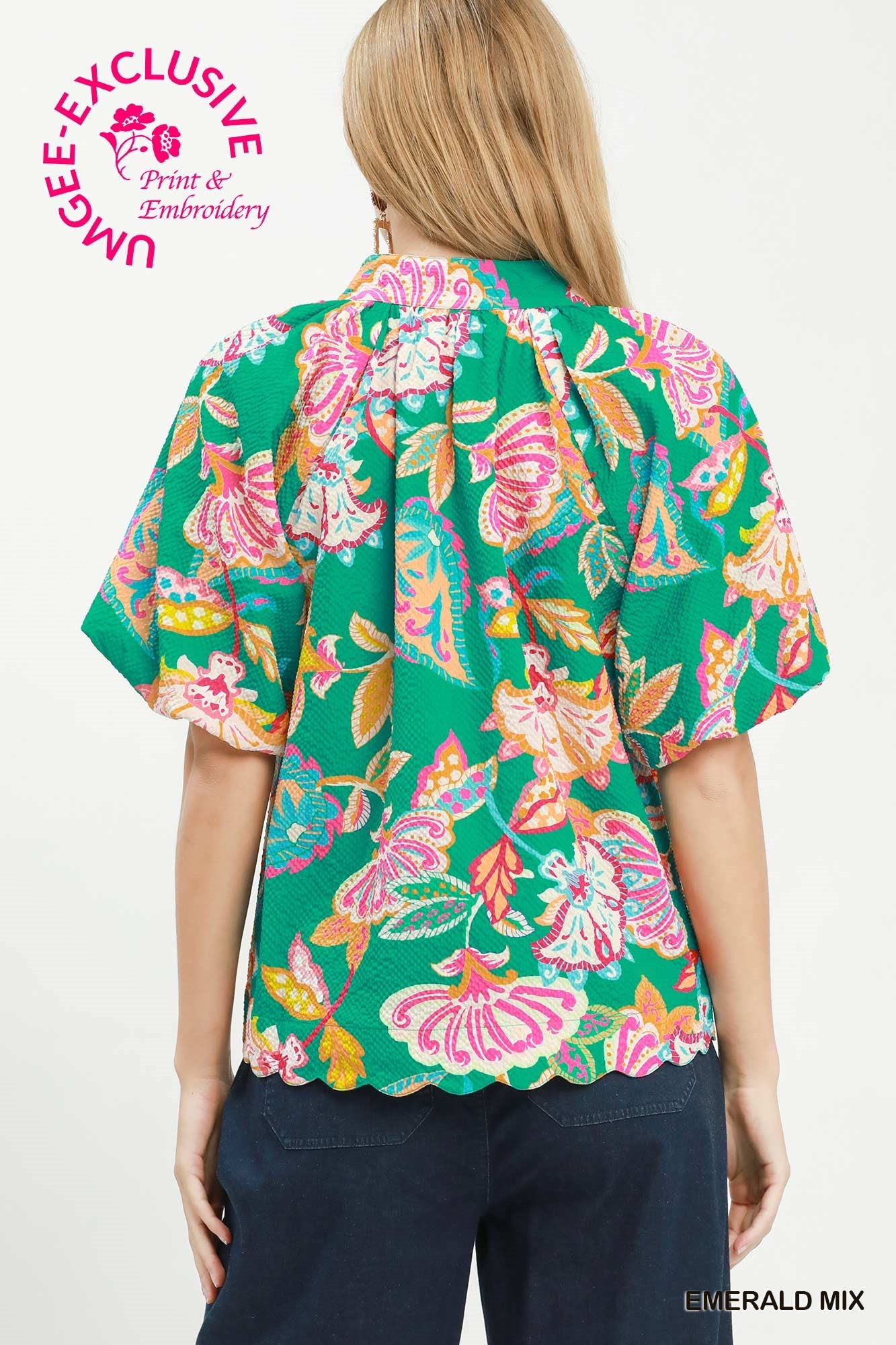 D1131 Mix Floral Print Blouse